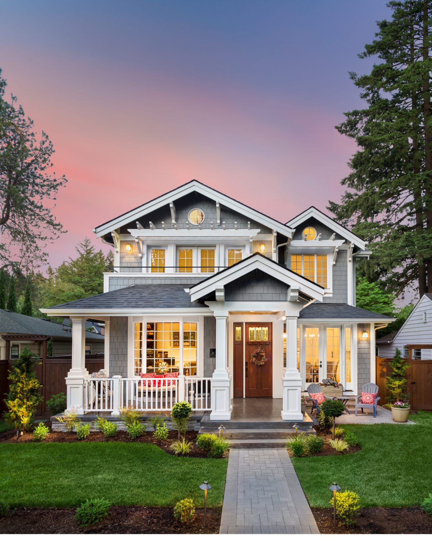 A move-in ready home at dusk