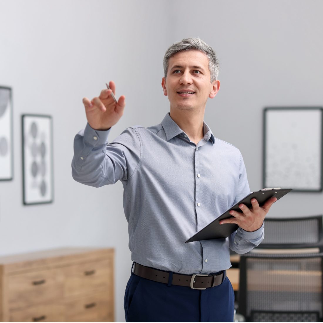 An inspection professional reviewing a report